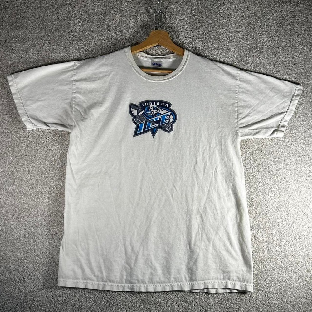 Vintage 2000s Indiana ice minor league hockey t-shirt Flaws shown Size L